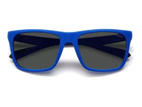 Сонцезахисні окуляри Polaroid PLD 2141/S DOF57M9 Синій, Чорний, Вайфарер - 4