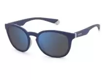 Солнцезащитные очки Polaroid PLD 2127/S XW0525X Синий, Серый, Round - 1