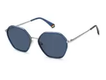 Солнцезащитные очки Polaroid PLD 6147/S/X PJP56C3 Серебряный, Синий, Oversized - 1