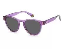 Солнцезащитные очки Polaroid PLD 6175/S B3V51M9 Фиолетовый, Прозрачный, Round - 1