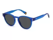 Солнцезащитные очки Polaroid PLD 6175/S PJP51C3 Синий, Прозрачный, Round - 1
