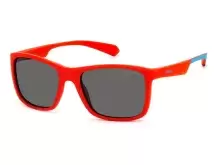 Солнцезащитные очки Polaroid PLD 8053/S 4E349M9 детские Синий, Красный, Прямоугольная - 1