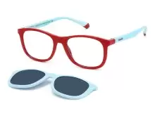 Солнцезащитные очки Polaroid PLD 8054/CS 4E347C3 детские Синий, Красный, Прямоугольная - 1