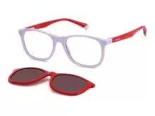 Солнцезащитные очки Polaroid PLD 8054/CS 7PR47KL детские Фиолетовый, Красный, Прямоугольная - 1