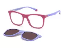 Солнцезащитные очки Polaroid PLD 8055/CS 66546KL детские Розовый, Фиолетовый, Вайфарер - 1