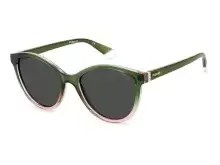 Солнцезащитные очки Polaroid PLD 4133/S/X IWB55M9 Зеленый, Розовый, Круглая - 1