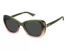Сонцезахисні окуляри Polaroid PLD 4132/S/X IWB53M9 Зелений, Рожевий, Котяче око - 1