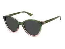 Сонцезахисні окуляри Polaroid PLD 4133/S/X IWB55M9 Зелений, Рожевий, Кругла - 1
